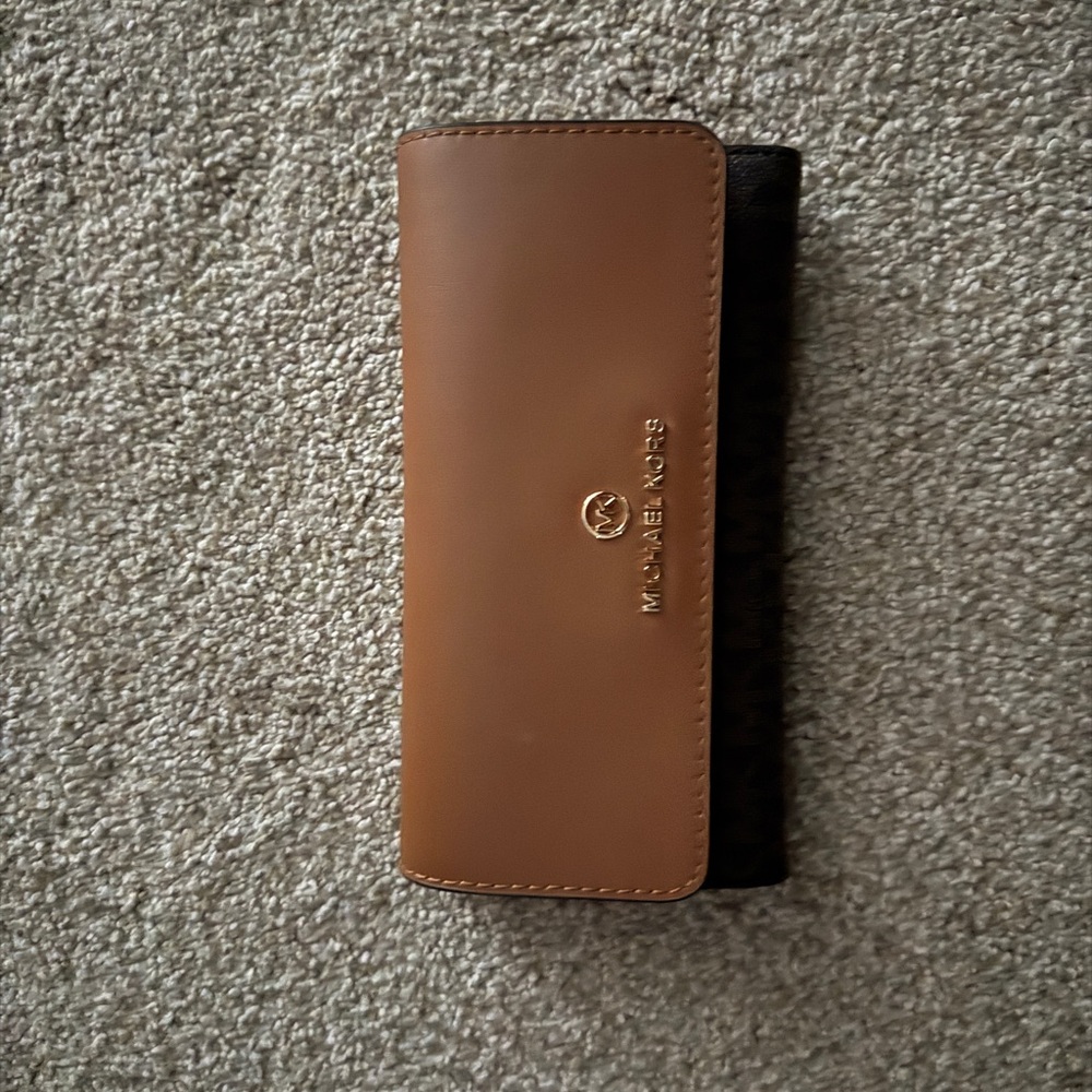 Michael Kors Tan and Brown Leather Wallet